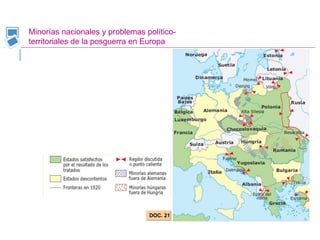 Minorías nacionales y problemas político-
territoriales de la posguerra en Europa
DOC. 21
 