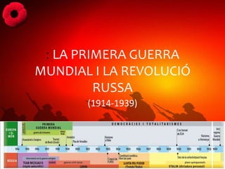 : LA PRIMERA GUERRA
MUNDIAL I LA REVOLUCIÓ
RUSSA
(1914-1939)
 