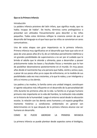 Primera Infancia