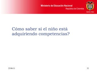 Cómo saber si el niño está adquiriendo competencias? 25/06/11 