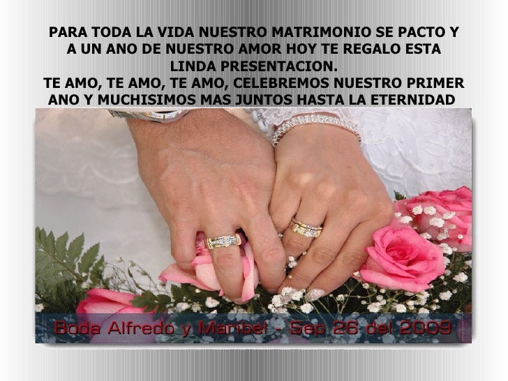 Celebrando un año de matrimonio