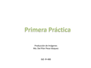 Producción de Imágenes
Ma. Del Pilar Pieza Vázquez



        ISO  400
 