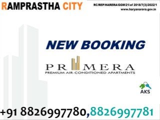 Best Deal 1775 Sq.ft New Booking Air Conditioned Apartments in Ramprastha Primera Gurgaon
