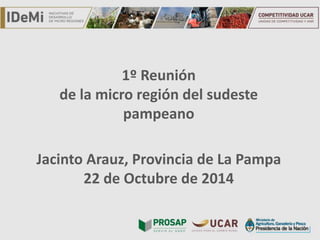 1º Reunión 
de la micro región del sudeste 
pampeano 
TÍTULO 
Jacinto Arauz, Provincia de La Pampa 
22 de Octubre de 2014 
 