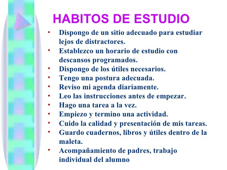 Resultado de imagen de habitos de estudio para niños de preescolar
