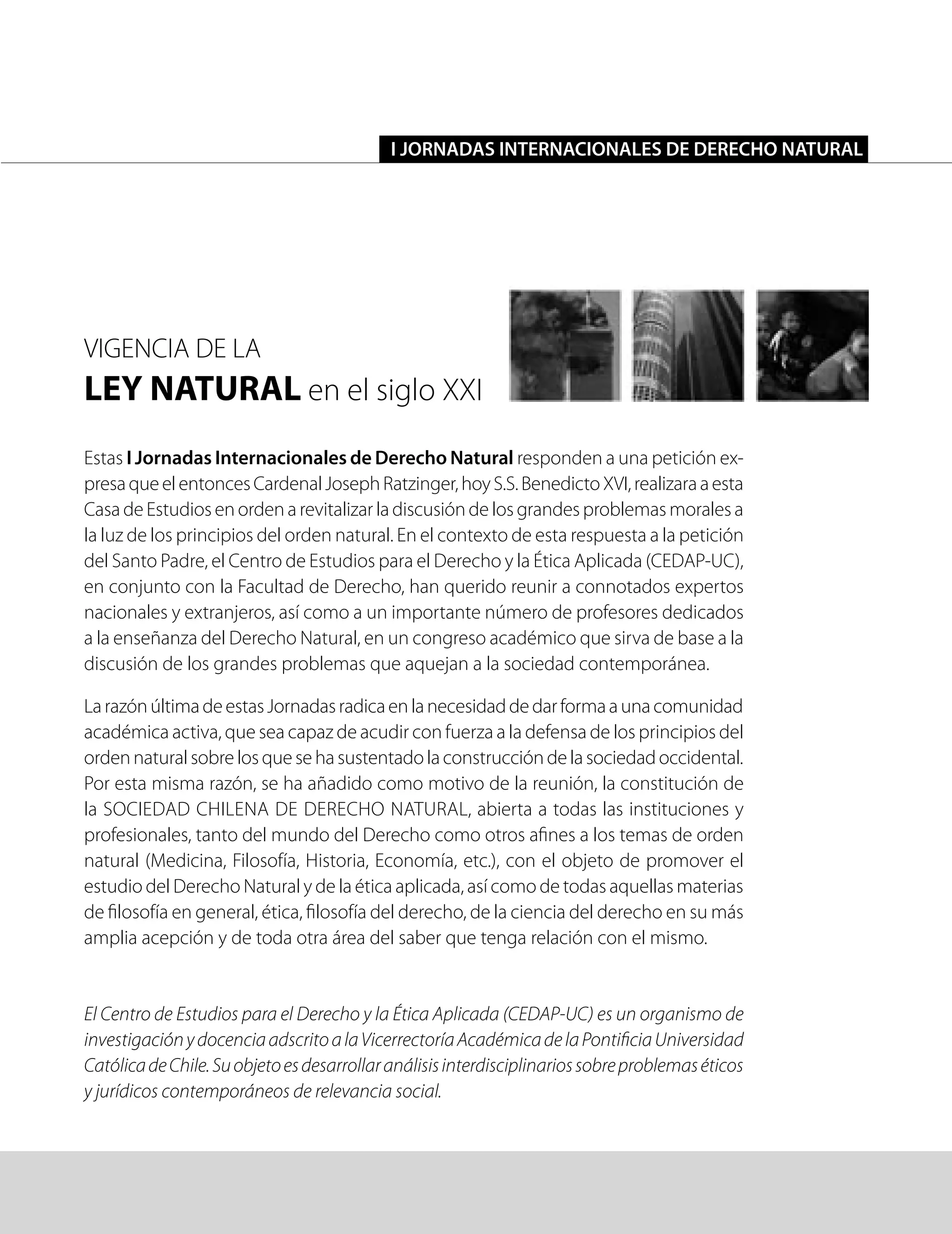 Primeras Jornada Ley Natural Uc