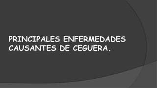 PRINCIPALES ENFERMEDADES 
CAUSANTES DE CEGUERA. 
 