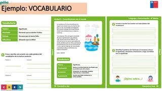Ejemplo: VOCABULARIO
 