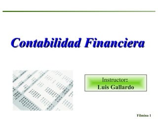 Contabilidad Financiera  Instructor :  Luis Gallardo 