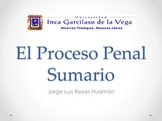 El Proceso Penal
Sumario
Jorge Luis Reyes Huamán
 