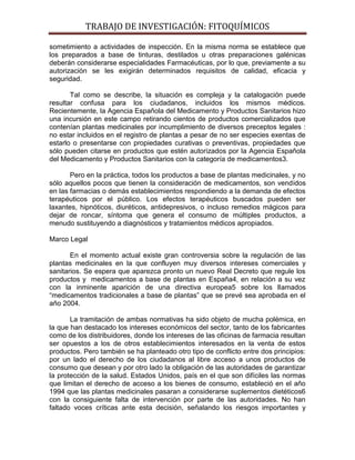 Primer avance de fitoquímicos