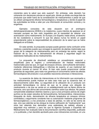 Primer avance de fitoquímicos