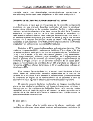 Primer avance de fitoquímicos