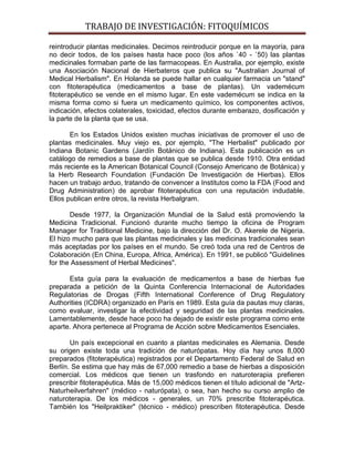 Primer avance de fitoquímicos