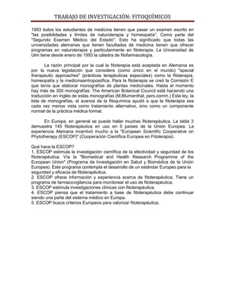 Primer avance de fitoquímicos