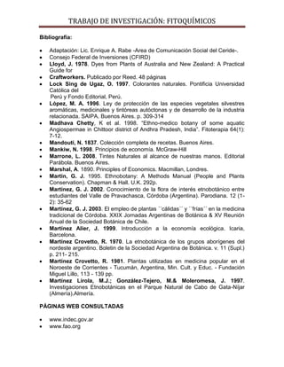 Primer avance de fitoquímicos