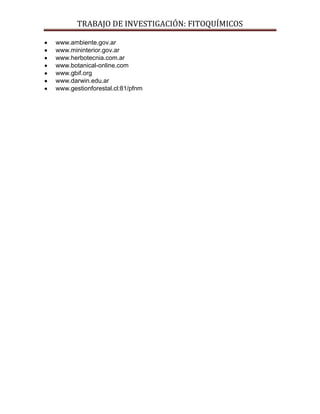 Primer avance de fitoquímicos