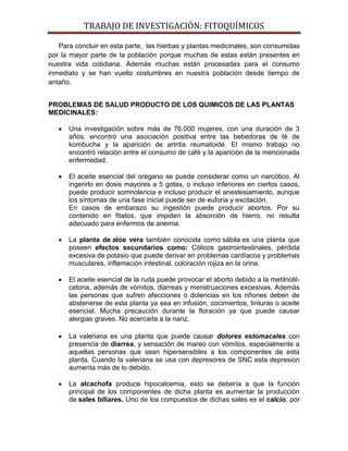 Primer avance de fitoquímicos