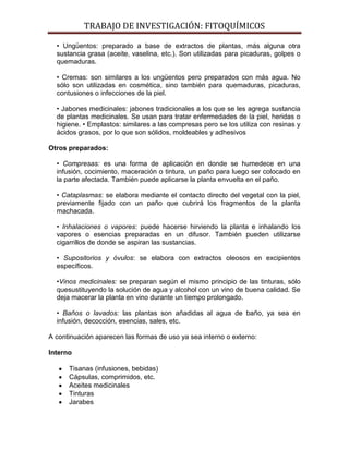 Primer avance de fitoquímicos