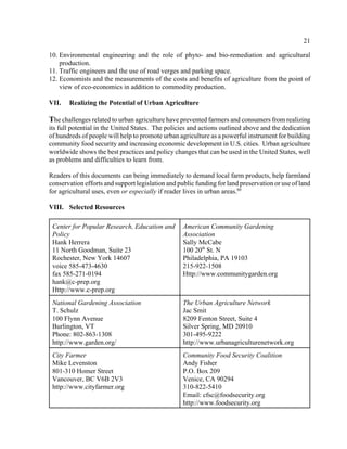 Urban Agriculture and Community Food Security in the United States | PDF