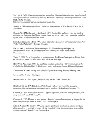 Urban Agriculture and Community Food Security in the United States | PDF