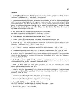 Urban Agriculture and Community Food Security in the United States | PDF