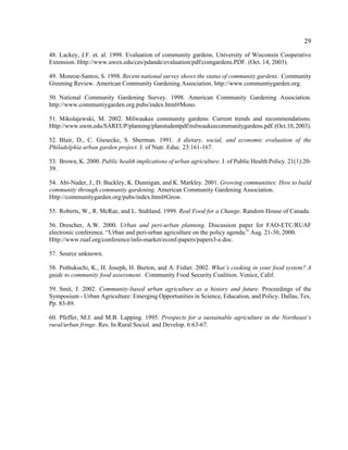 Urban Agriculture and Community Food Security in the United States | PDF