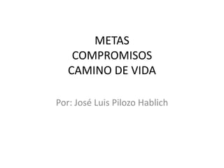 METASCOMPROMISOSCAMINO DE VIDA Por: José Luis Pilozo Hablich 