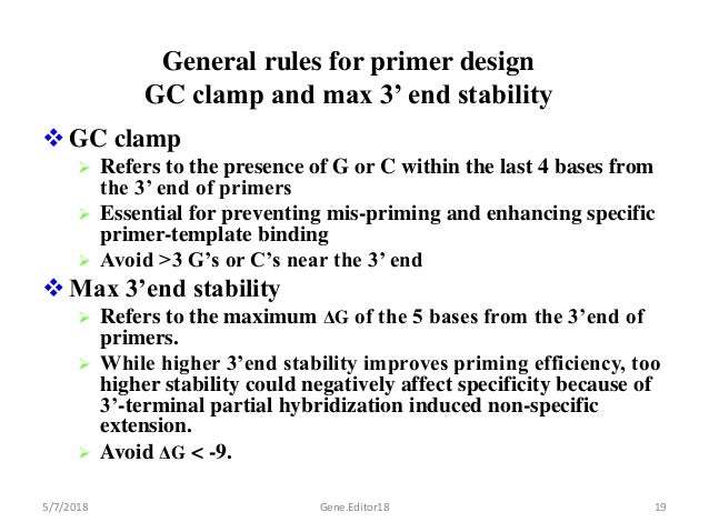 Primer Designing General Rules 