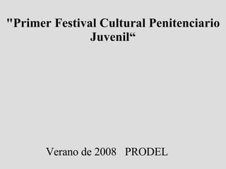 &quot;Primer Festival Cultural Penitenciario Juvenil“ Verano de 2008  PRODEL 