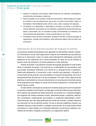 Programa Primaria Primer grado RIEB 2011 | PDF