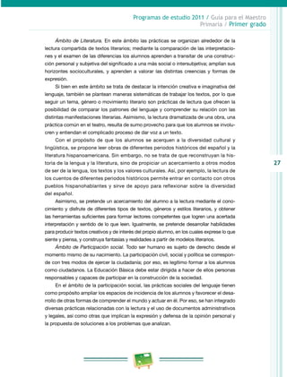 Programa Primaria Primer grado RIEB 2011 | PDF