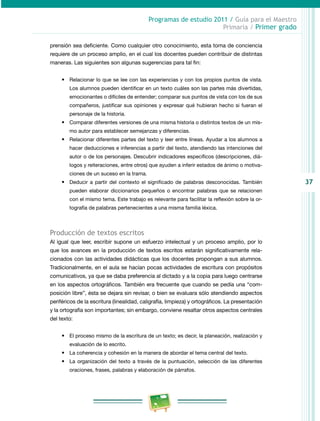 Programa Primaria Primer grado RIEB 2011 | PDF