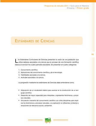 Programa Primaria Primer grado RIEB 2011 | PDF