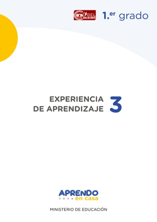 MINISTERIO DE EDUCACIÓN
EXPERIENCIA
DE APRENDIZAJE 3
1.er
grado
 