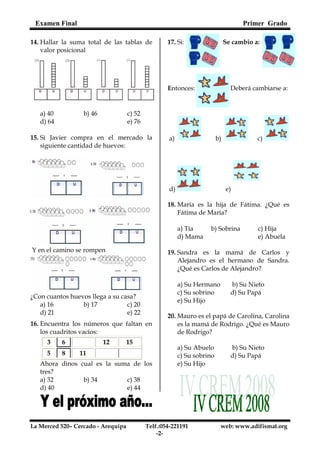 Examen Final Primer Grado
 