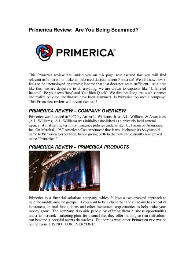 Primerica Review Are You Being Scammed
