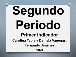 Segundo
Periodo
Primer indicador
Carolina Tapia y Daniela Vanegas.
Fernando Jiménez
10-3
 