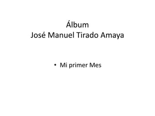 Álbum
José Manuel Tirado Amaya


     • Mi primer Mes
 