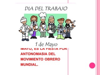 Mayo, es la fiesta por antonomasia del movimiento obrero mundial. 