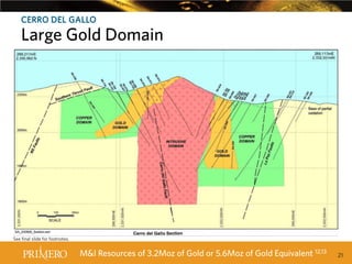CERRO DEL GALLO

Large Gold Domain

See final slide for footnotes.

M&I Resources of 3.2Moz of Gold or 5.6Moz of Gold Equivalent 12,13

21

 