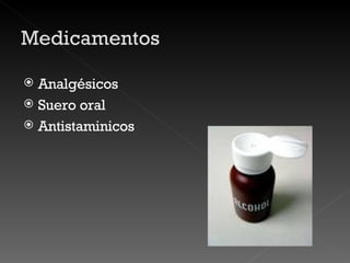 Analgésicos Suero oral Antistaminicos 
