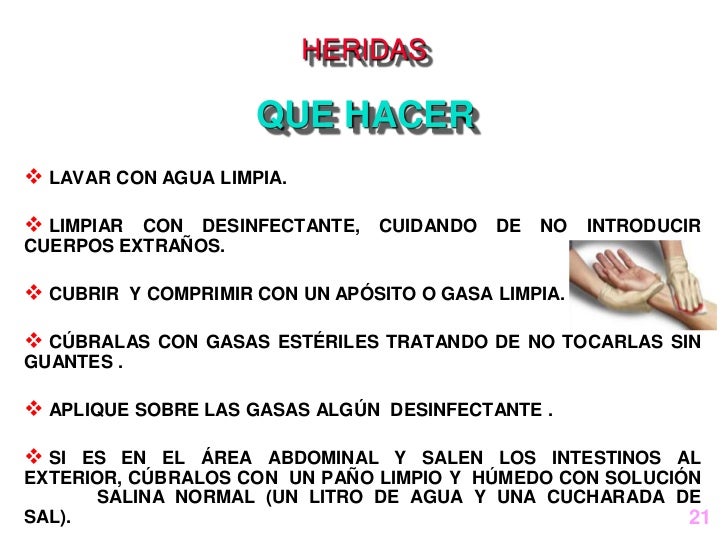 Resultado de imagen de heridas que hacer