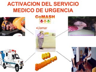 ACTIVACION DEL SERVICIO
MEDICO DE URGENCIA
•Llamar
 