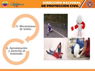 5. Mecanismos
de lesión.
6. Aproximación
y atención al
lesionado.
 