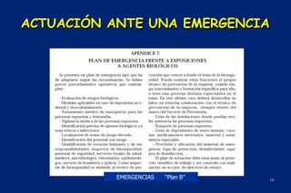 16
ACTUACIÓN ANTE UNA EMERGENCIA
EMERGENCIAS “Plan B”
 