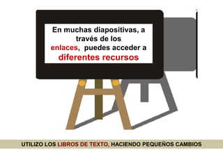 En muchas diapositivas, a
               través de los
        enlaces, puedes acceder a
           diferentes recursos


...
