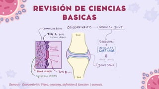REVISIÓN DE CIENCIAS
BASICAS
Osmosis - Osteoarthritis: Video, anatomy, definition & function | osmosis.
 