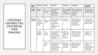 LESIONES
INDIRECTAS
CRITERIOS
POR
IMAGEN
 