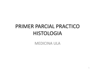 PRIMER PARCIAL PRACTICO
HISTOLOGIA
MEDICINA ULA
1
 